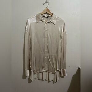 Zara Cream Button Down Shirt